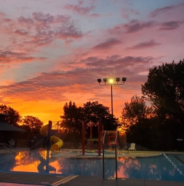 Aquatic Center during evening 